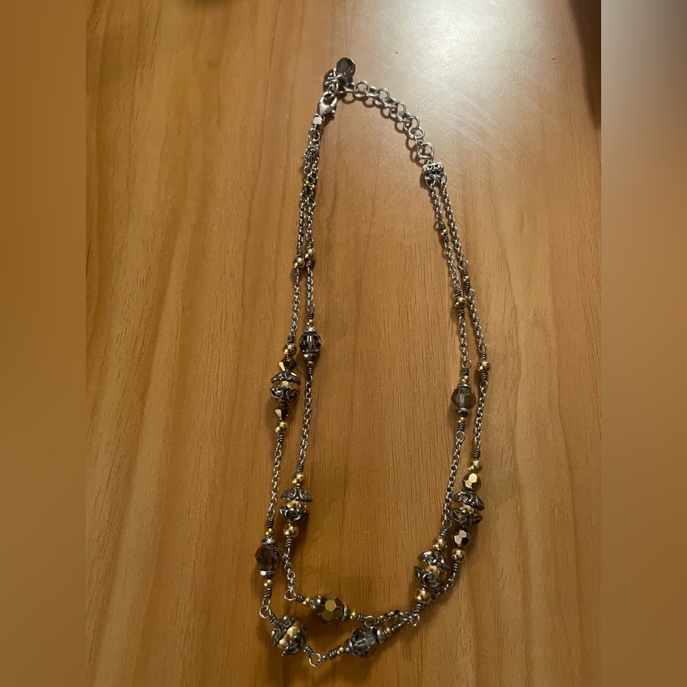 Brighton Silver and Gold Beaded Layered Necklace